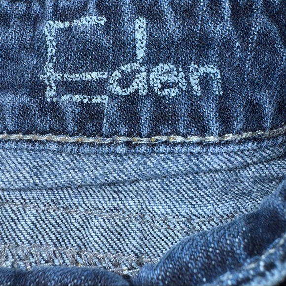 Silver Eden Women’s 28 Lowrise Blue Bootcut Faded Embroidered Pockets Denim - Picture 6 of 8